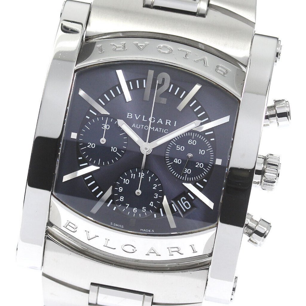 Bvlgari Assioma Aa48sch Chronograph Date Navy Dial Automatic Mens Watch770570